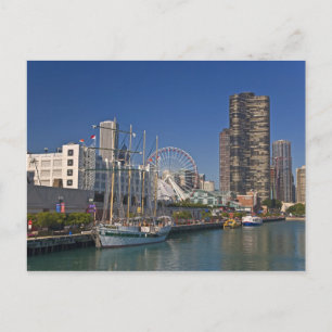 Een uitzicht van Chicago's marine pier 2 Briefkaart