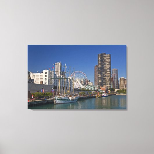 Een uitzicht van Chicago's marine pier 2 Canvas Afdruk (Voorkant)