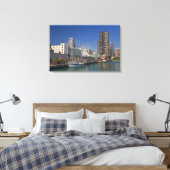 Een uitzicht van Chicago's marine pier 2 Canvas Afdruk (Insitu (Slaapkamer))