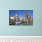 Een uitzicht van Chicago's marine pier 2 Canvas Afdruk (Insitu (Houten vloer))