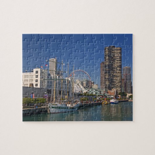 Een uitzicht van Chicago's marine pier 2 Legpuzzel (Horizontaal)