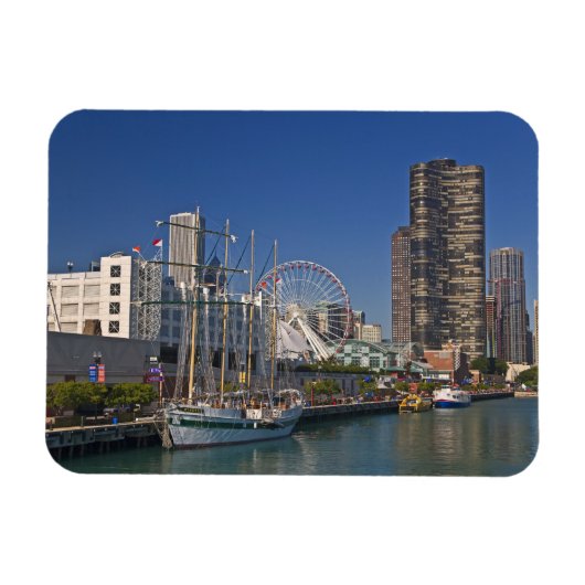 Een uitzicht van Chicago's marine pier 2 Magneet (Horizontaal)