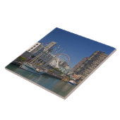 Een uitzicht van Chicago's marine pier 2 Tegeltje (Zijkant)