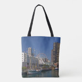 Een uitzicht van Chicago's marine pier 2 Tote Bag (Achterkant)