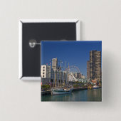 Een uitzicht van Chicago's marine pier 2 Vierkante Button 5,1 Cm (Voorkant /achterkant)
