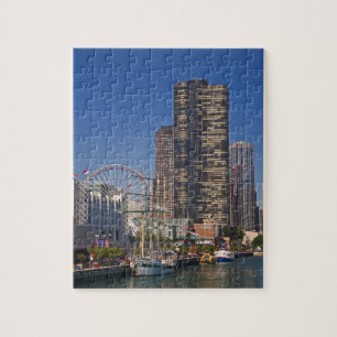 Een uitzicht van Chicago's marine pier Legpuzzel