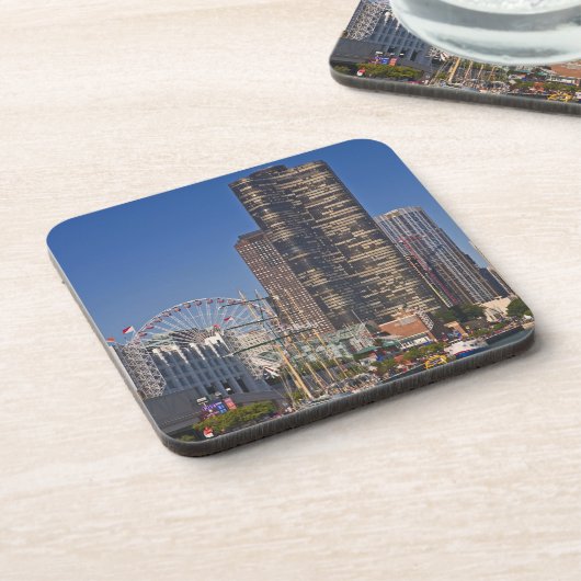 Een uitzicht van Chicago's marine pier Onderzetter (Linkerzijde)