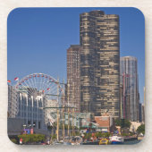 Een uitzicht van Chicago's marine pier Onderzetter (Voorkant)