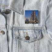 Een uitzicht van Chicago's marine pier Vierkante Button 5,1 Cm (In situ)