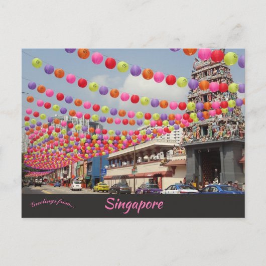 Een Uitzicht van Chinatown Singapore Briefkaart (Voorkant)