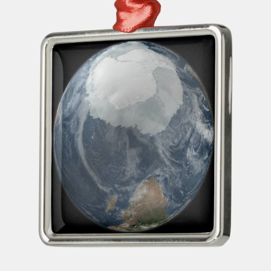 Een uitzicht van de Aarde 2 Metalen Ornament (Links)