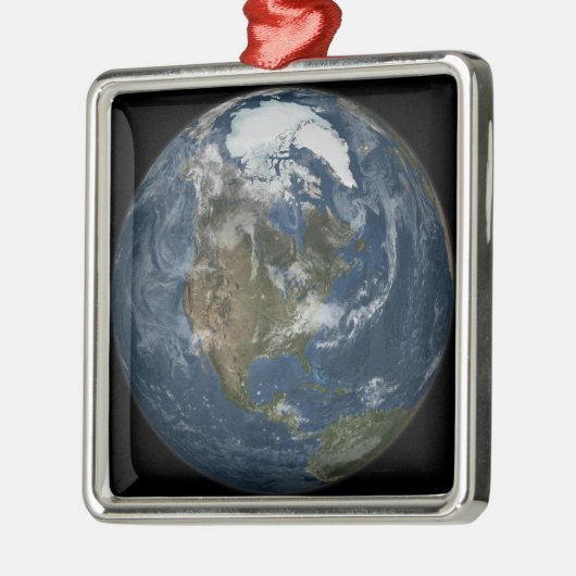 Een uitzicht van de Aarde Metalen Ornament (Links)