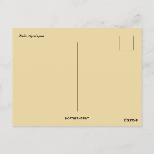 Een Uitzicht van de Azerbeidzjan van Bakoe Briefkaart (Achterkant)
