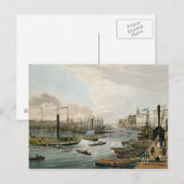 Een Uitzicht van de Brug van Londen en het Douane  Briefkaart (Voorkant / Achterkant)