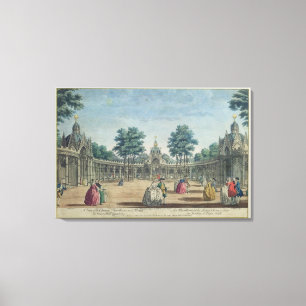 Een Uitzicht van de Chinese Pavileeuwen en Boxen i Canvas Afdruk