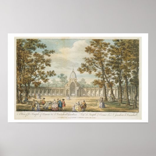 Een Uitzicht van de Comustempel bij Vauxhall Garde Poster (Voorkant)