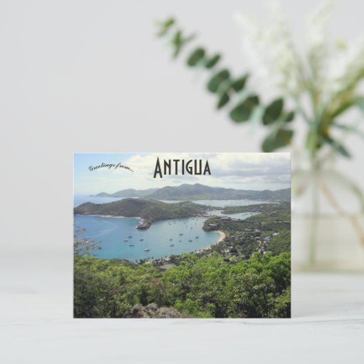 Een Uitzicht van de Engelse haven in Antigua Briefkaart (Staand voorkant)
