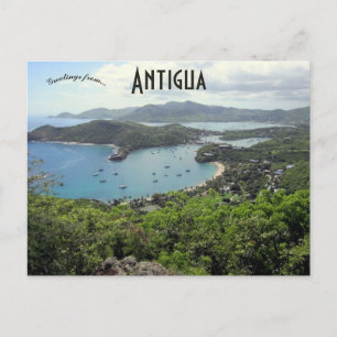 Een Uitzicht van de Engelse haven in Antigua Briefkaart