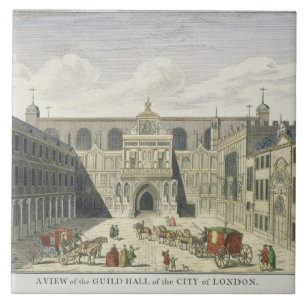 Een Uitzicht van de Guild Hall of the City of Lond Tegeltje