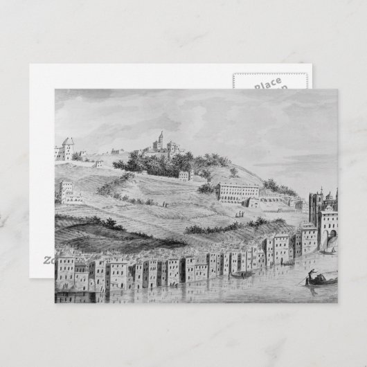 Een uitzicht van de haven van Lyon Briefkaart (Voorkant / Achterkant)