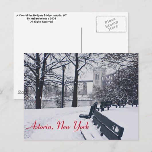 Een Uitzicht van de Hellgate Bridge, Astoria NY Br Briefkaart (Voorkant / Achterkant)