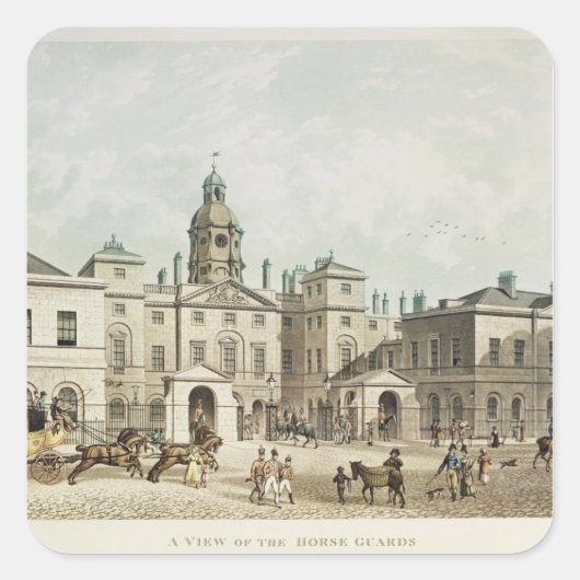 Een uitzicht van de Horse Guards uit Whitehall Vierkante Sticker (Voorkant)
