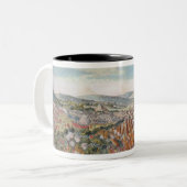 Een Uitzicht van de inname van Quebec Tweekleurige Koffiemok (Voorkant links)