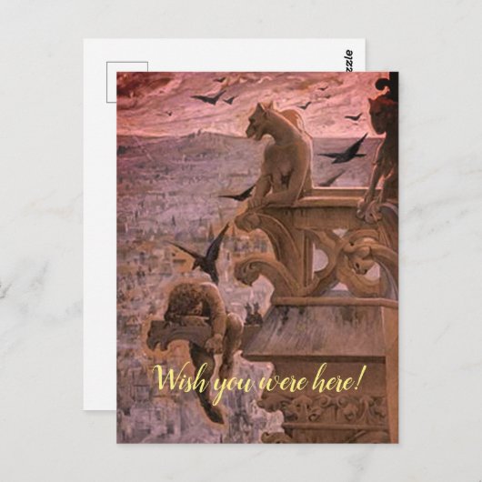 Een uitzicht van de jachthaven van Notre Dame Briefkaart (Voorkant / Achterkant)