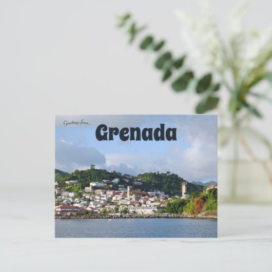 Een Uitzicht van de kustlijn in Grenada Briefkaart (Staand voorkant)