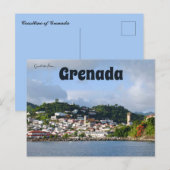 Een Uitzicht van de kustlijn in Grenada Briefkaart (Voorkant / Achterkant)