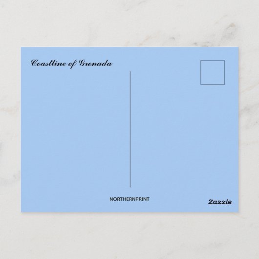 Een Uitzicht van de kustlijn in Grenada Briefkaart (Achterkant)