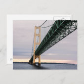 Een uitzicht van de Mackinac-brug van het Michigan Briefkaart (Voorkant / Achterkant)