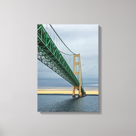 Een uitzicht van de Mackinac-brug van het Michigan Canvas Afdruk (Voorkant)