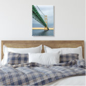 Een uitzicht van de Mackinac-brug van het Michigan Canvas Afdruk (Insitu (Slaapkamer))
