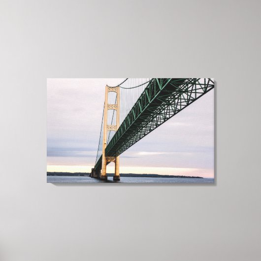Een uitzicht van de Mackinac-brug van het Michigan Canvas Afdruk (Voorkant)