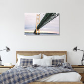 Een uitzicht van de Mackinac-brug van het Michigan Canvas Afdruk (Insitu (Slaapkamer))