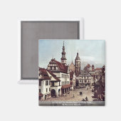 Een Uitzicht van de marktplaats van Pirna Pirna Magneet (Voorkant / Achterkant)