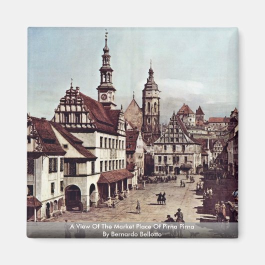 Een Uitzicht van de marktplaats van Pirna Pirna Magneet (Voorkant)