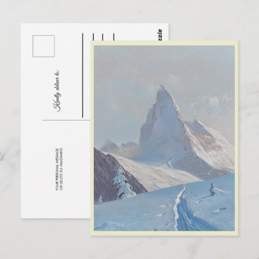 Een Uitzicht van de Matterhorn, Winter Briefkaart (Voorkant / Achterkant)