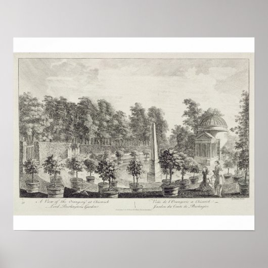 Een Uitzicht van de Orangery, Lord Burlington's Ga Poster (Voorkant)