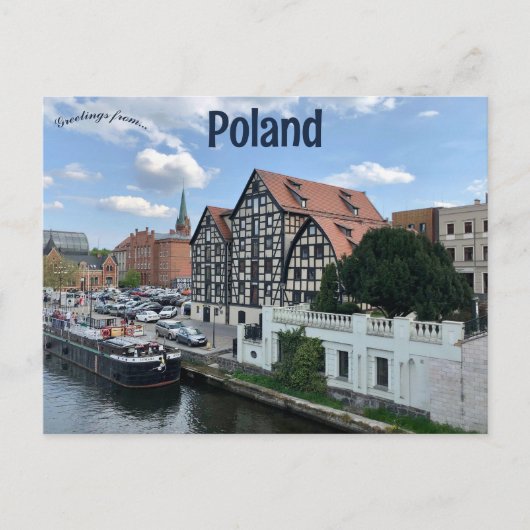 Een Uitzicht van de oude stad in Bydgoszcz Polen Briefkaart (Voorkant)