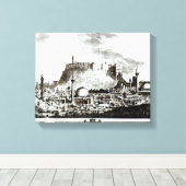 Een uitzicht van de stad Aleppo, Syrië Canvas Afdruk (Insitu (Houten vloer))