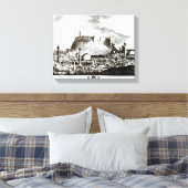 Een uitzicht van de stad Aleppo, Syrië Canvas Afdruk (Insitu (Slaapkamer))