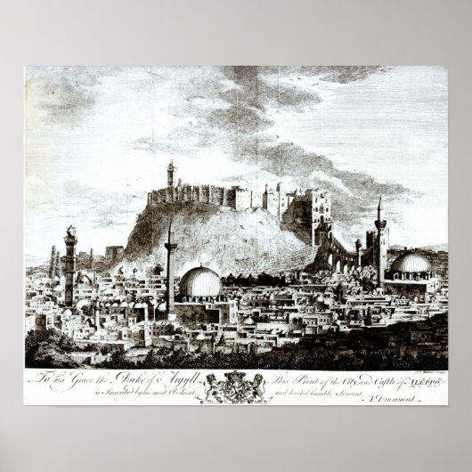 Een uitzicht van de stad Aleppo, Syrië Poster (Voorkant)