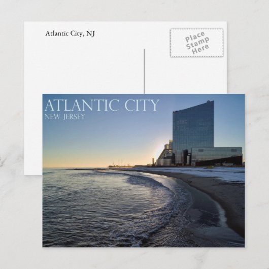 Een Uitzicht van de stad Atlantic City Briefkaart (Voorkant / Achterkant)