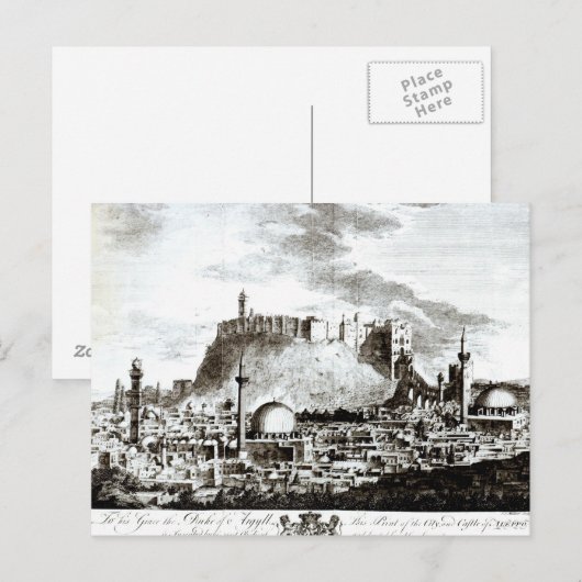 Een uitzicht van de stad en het kasteel van briefkaart (Voorkant / Achterkant)