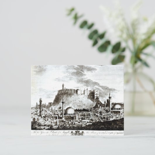 Een uitzicht van de stad en het kasteel van briefkaart (Staand voorkant)