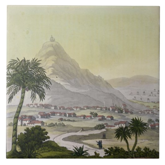Een uitzicht van de stad Lima, Peru, uit Le Cos Tegeltje (Voorkant)