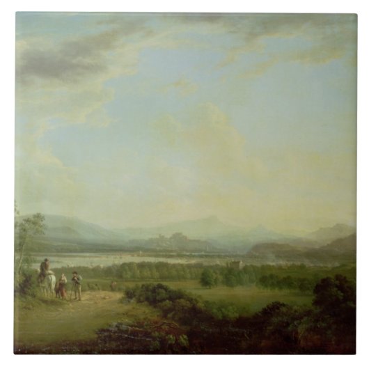 Een Uitzicht van de stad Stirling op de Forth Tegeltje (Voorkant)