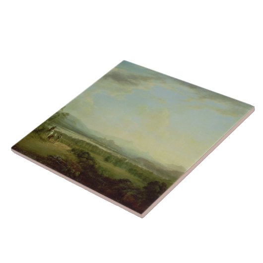 Een Uitzicht van de stad Stirling op de Forth Tegeltje (Zijkant)